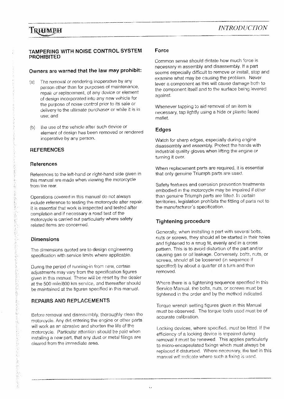 Triumph Motorcycle 2001-2006 Tiger 955i Repair Srvc Manual preview img 7