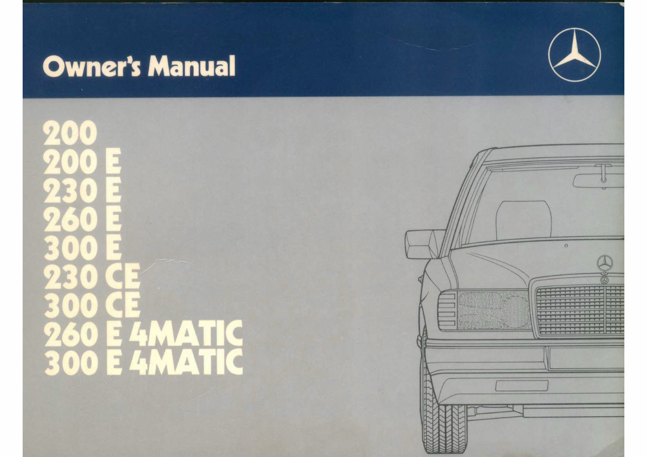 1984-1996 Mercedes-Benz E-Class CE-Class 4MATIC Owners Manual preview img 1
