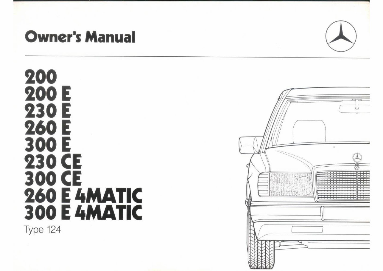 1984-1996 Mercedes-Benz E-Class CE-Class 4MATIC Owners Manual preview img 3