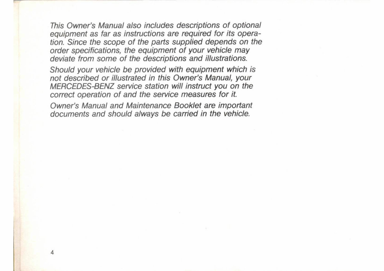 1984-1996 Mercedes-Benz E-Class CE-Class 4MATIC Owners Manual preview img 6