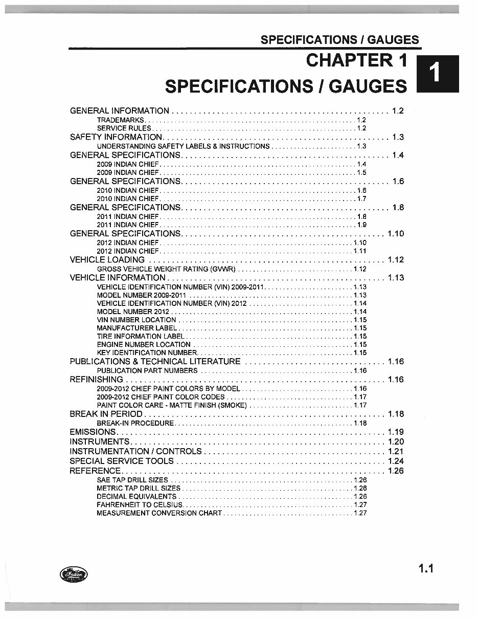 2009-2012 Indian Motorcycle Chief Service & Repair Manual preview img 5