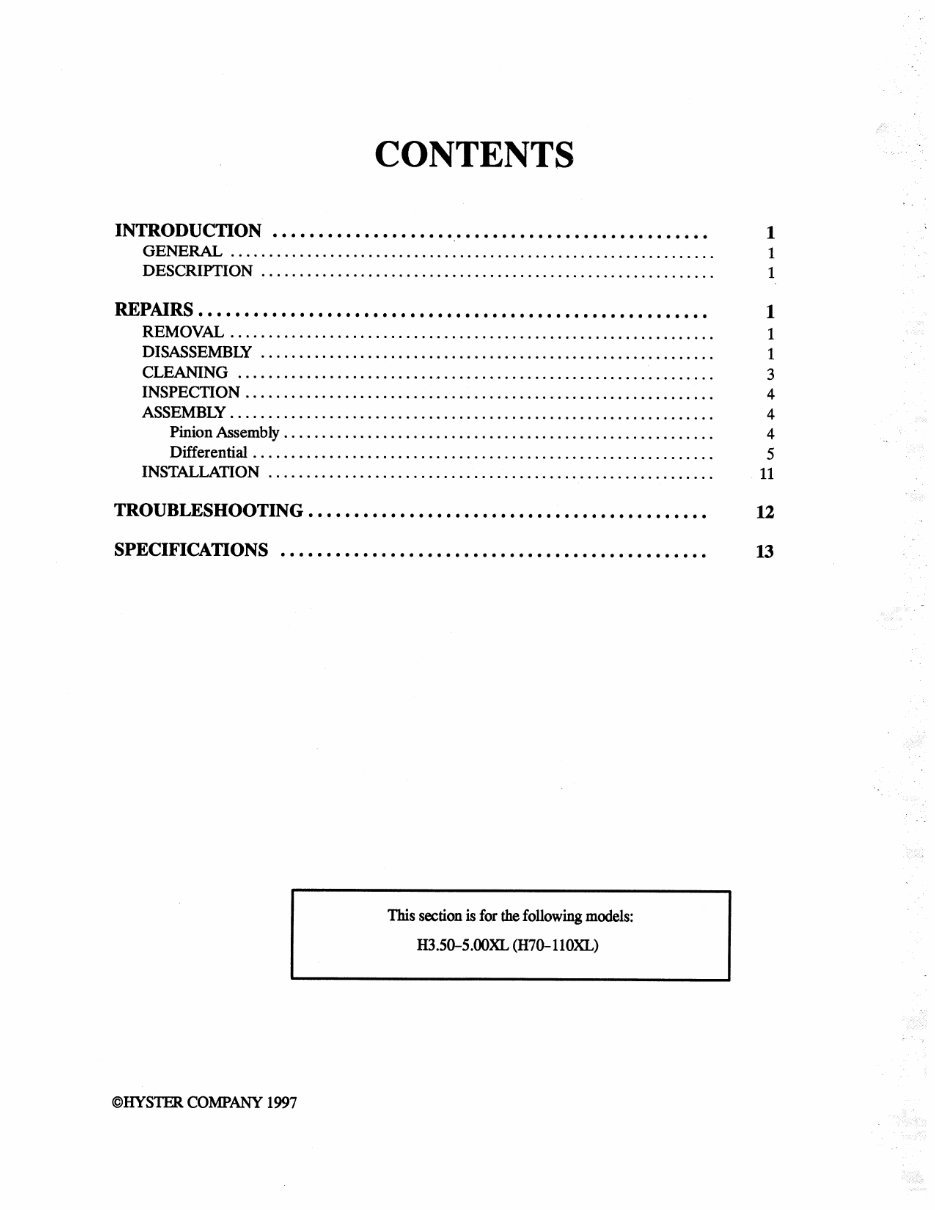 HYSTER Challenger G005 (H70XL, H80XL, H90XL, H100XL, H110XL, H90XLS) Forklift Service Repair Manual + Parts Manual preview img 2