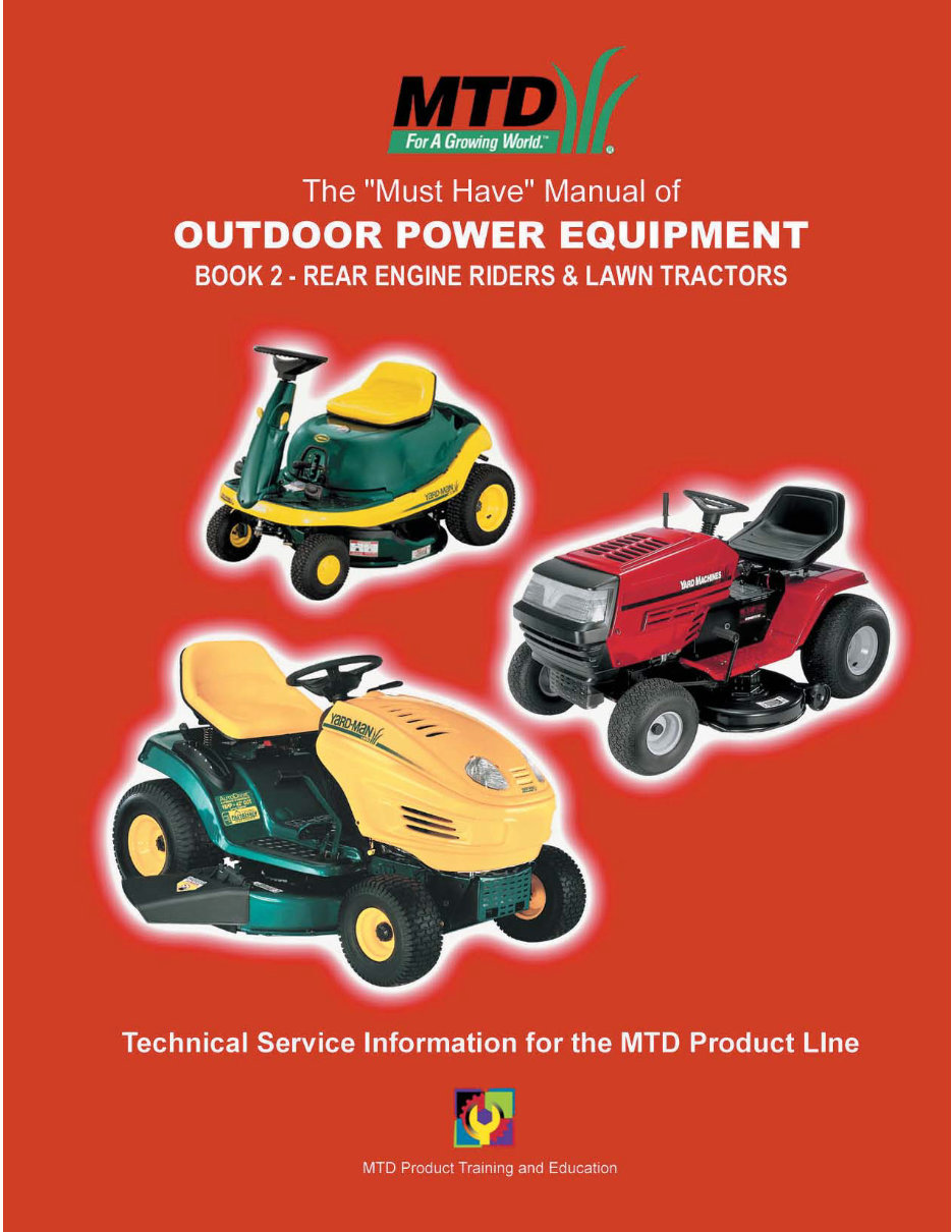 MTD REAR Engine RIDERS Lawn TractorS Service Manual preview img 1