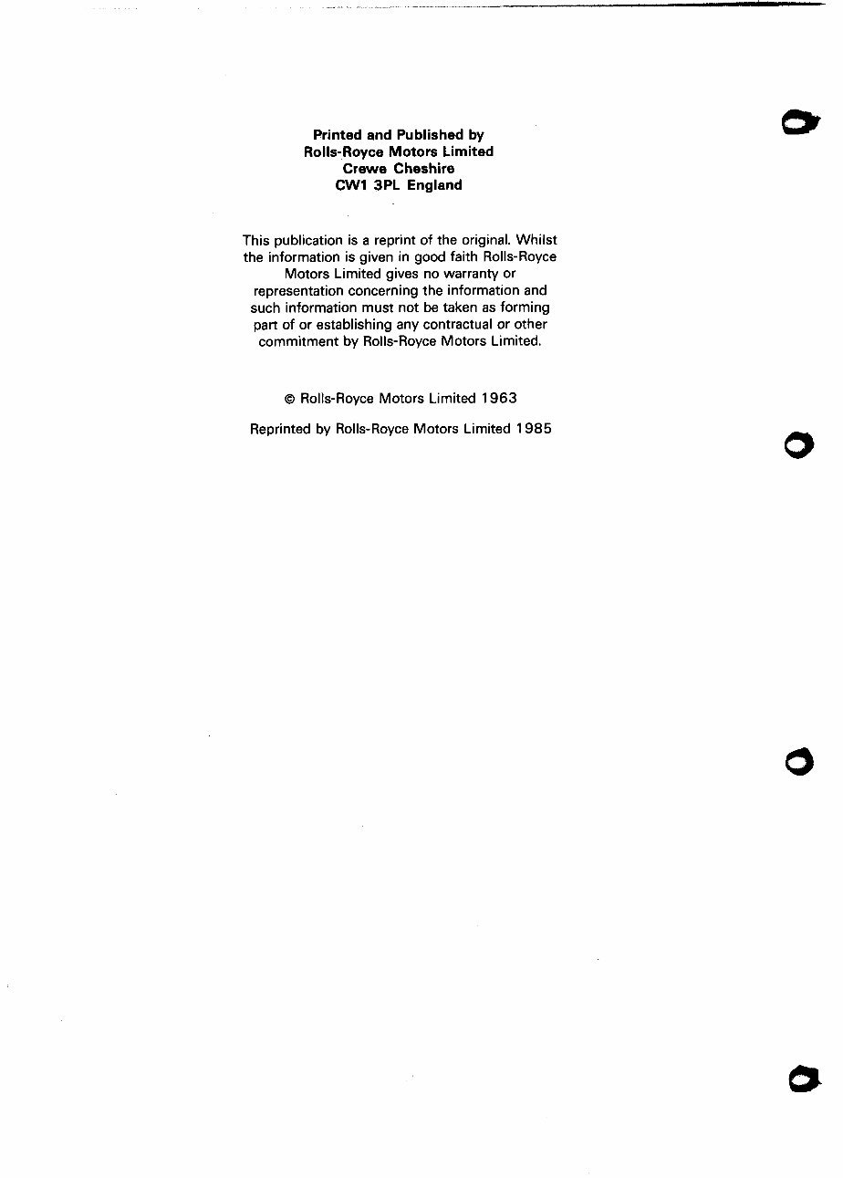 Rolls-Royce Silver Cloud II Bentley Engine Workshop Manual preview img 2