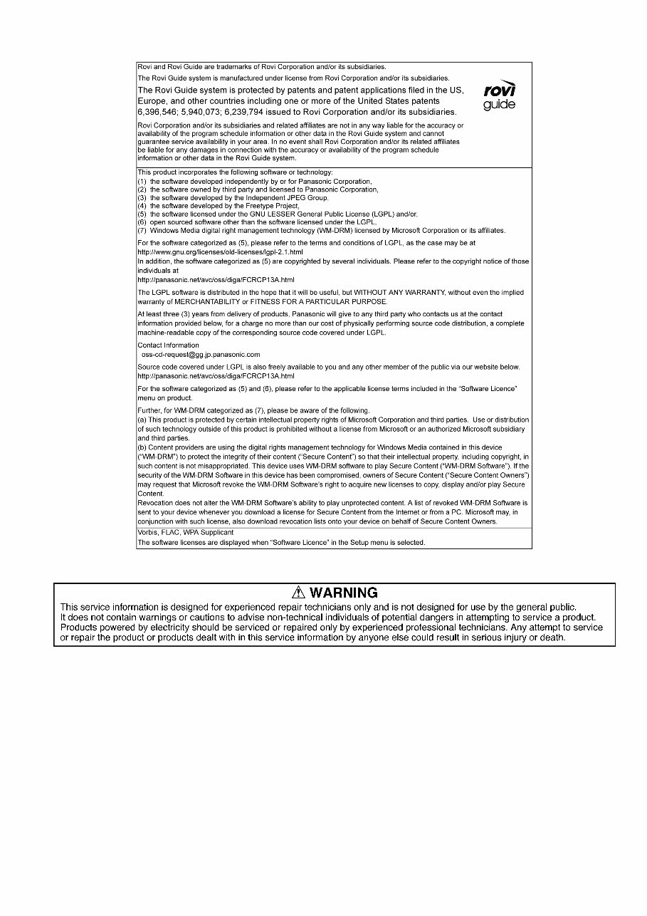 Panasonic DMR-PWT530 PWT530EB Service Manual and Repair Guide preview img 3