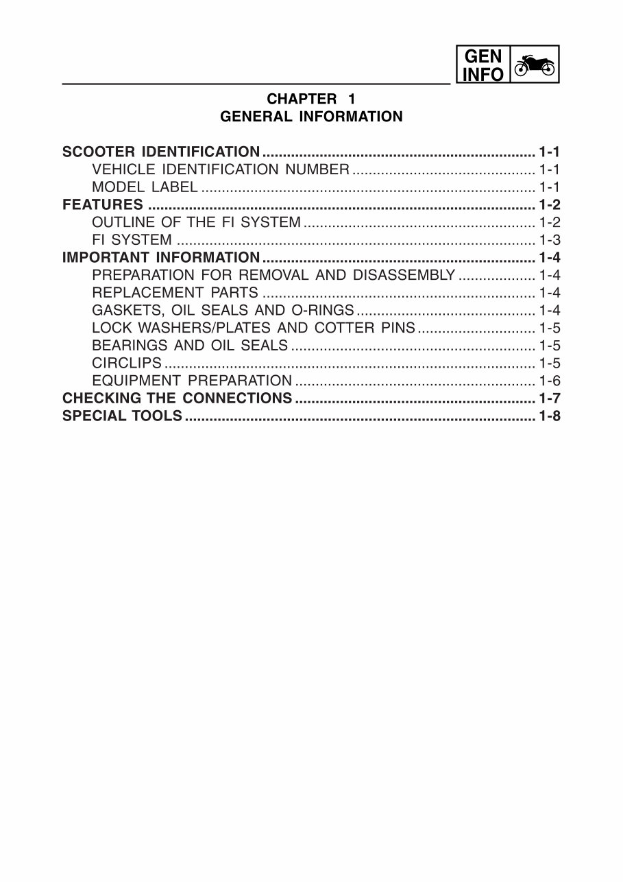 YAMAHA CYGNUS 125 NXC125 XC125 Workshop Repair Manual 2004-2009 preview img 7