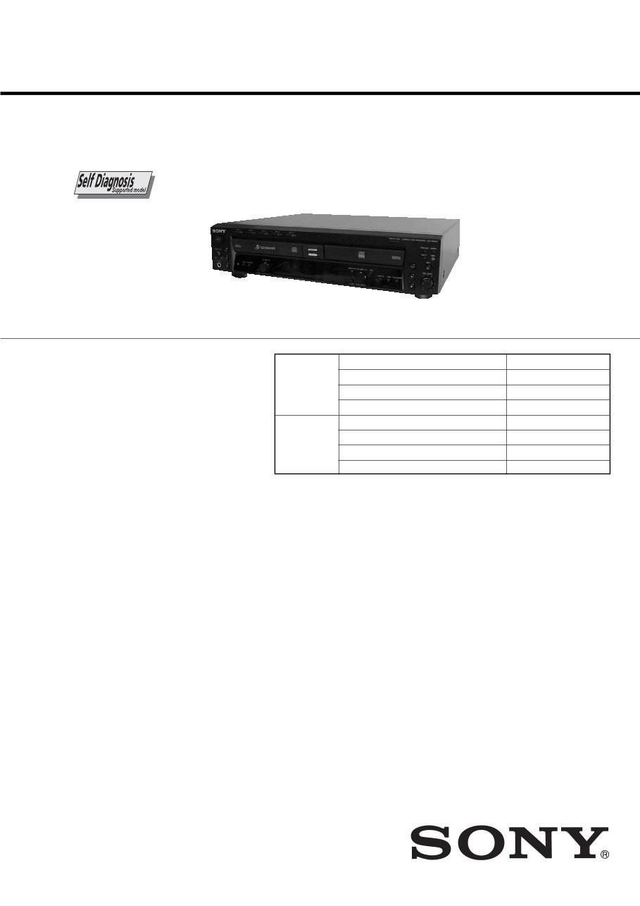 Sony RCD-W500C COMPACT DISC RECORDER Service Manual preview img 1