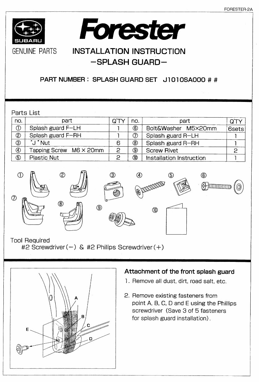 1996-2006 Subaru Forester Service & Repair Manual (+ Parts Catalog) preview img 1