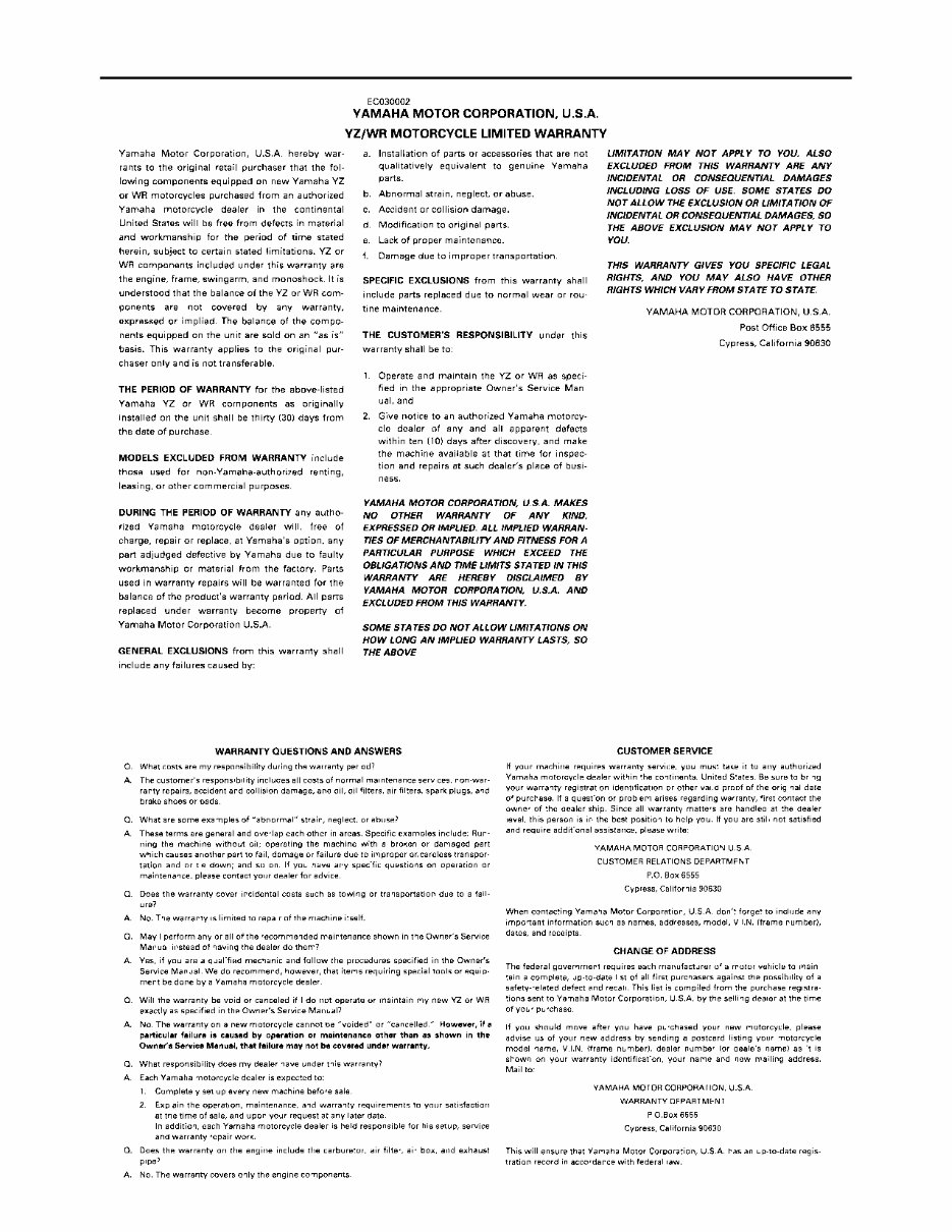 2003-2005 Yamaha WR450F Service & Repair Manual preview img 5
