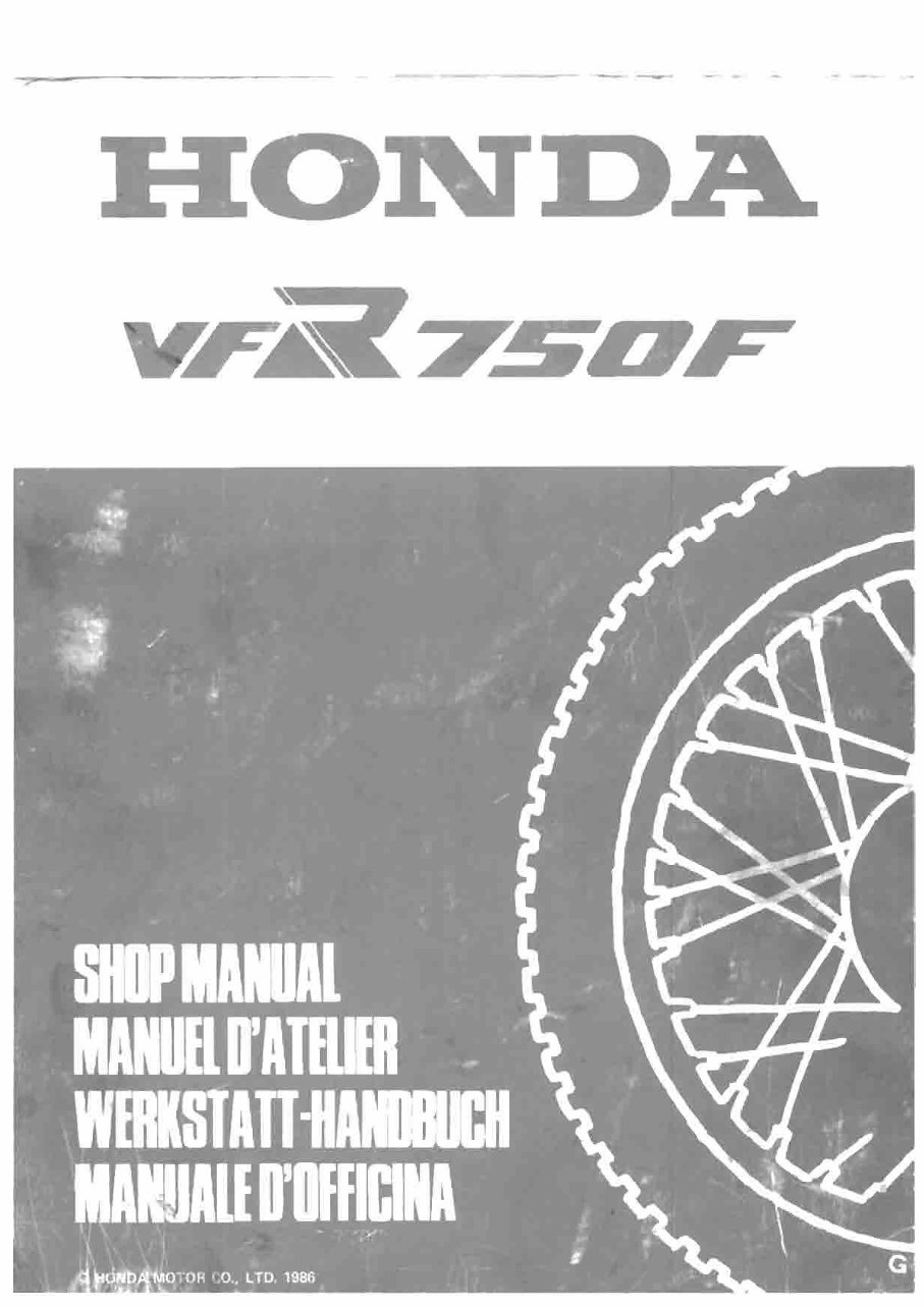 1986 HONDA VFR750F RC24 Motorcycle Service & Repair Manual - ! preview img 1
