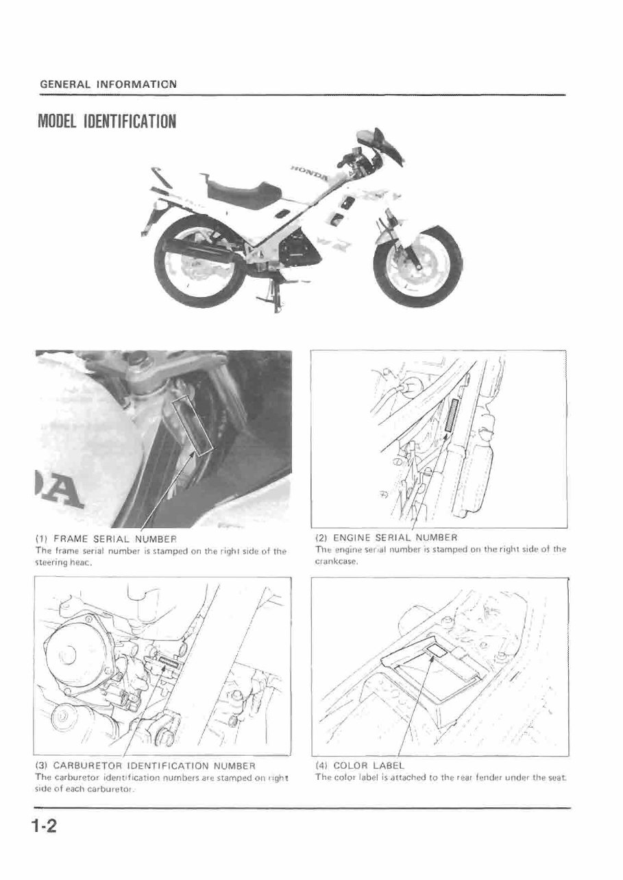 1986 HONDA VFR750F RC24 Motorcycle Service & Repair Manual - ! preview img 5