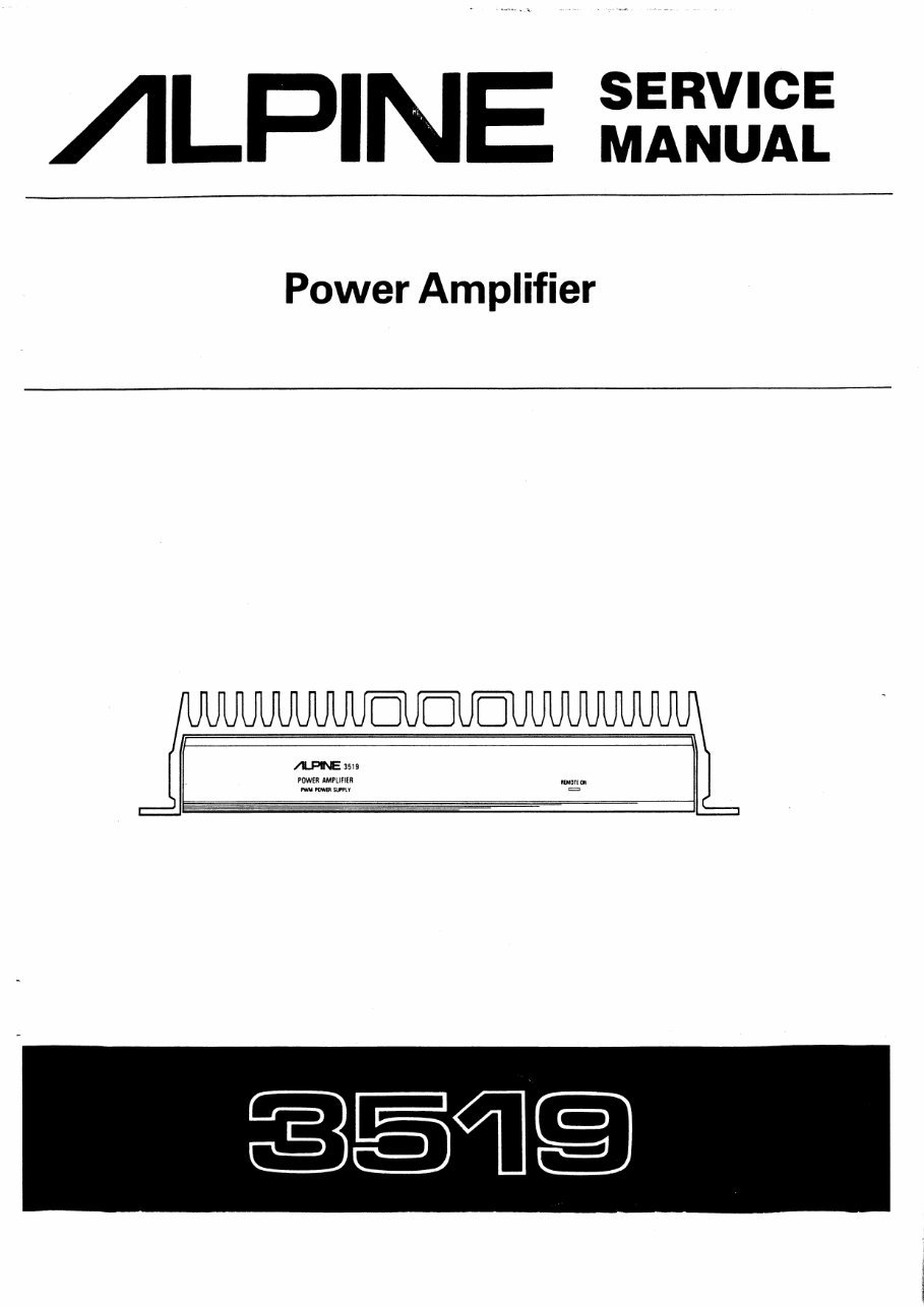 Alpine 3519 Service Manual preview img 1