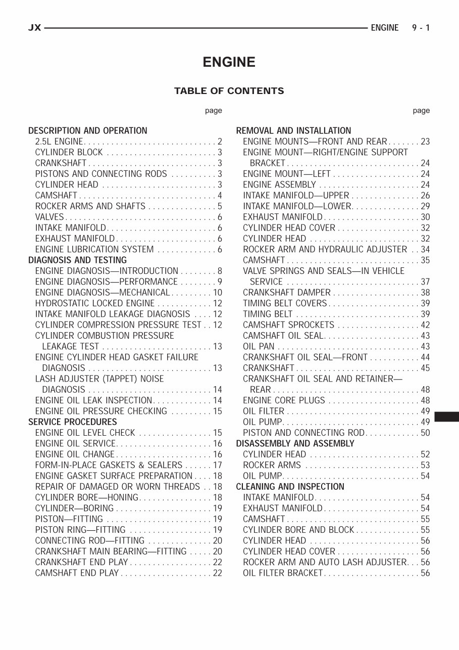 1998 CHRYSLER STRATUS Service and Repair Manual preview img 1