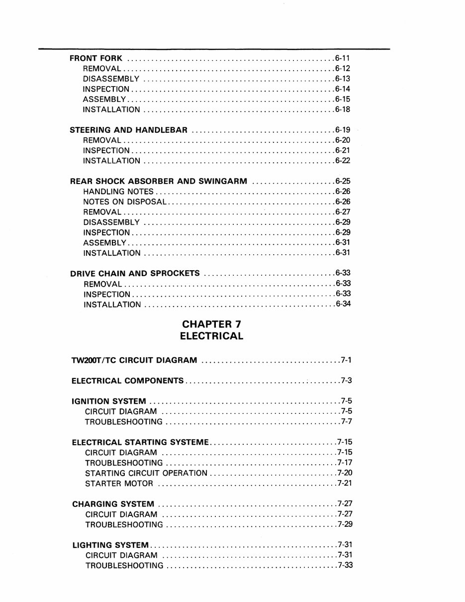 2001-2009 Yamaha Trailway TW200 Service & Repair Manual preview img 10