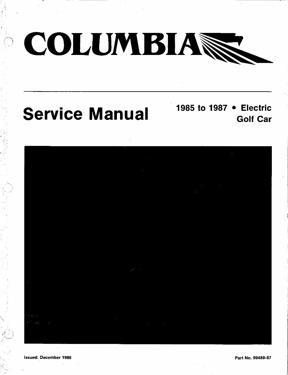 1985-1987 Columbia Parcar Electric Golf Cart Service & Repair Manual preview img 1