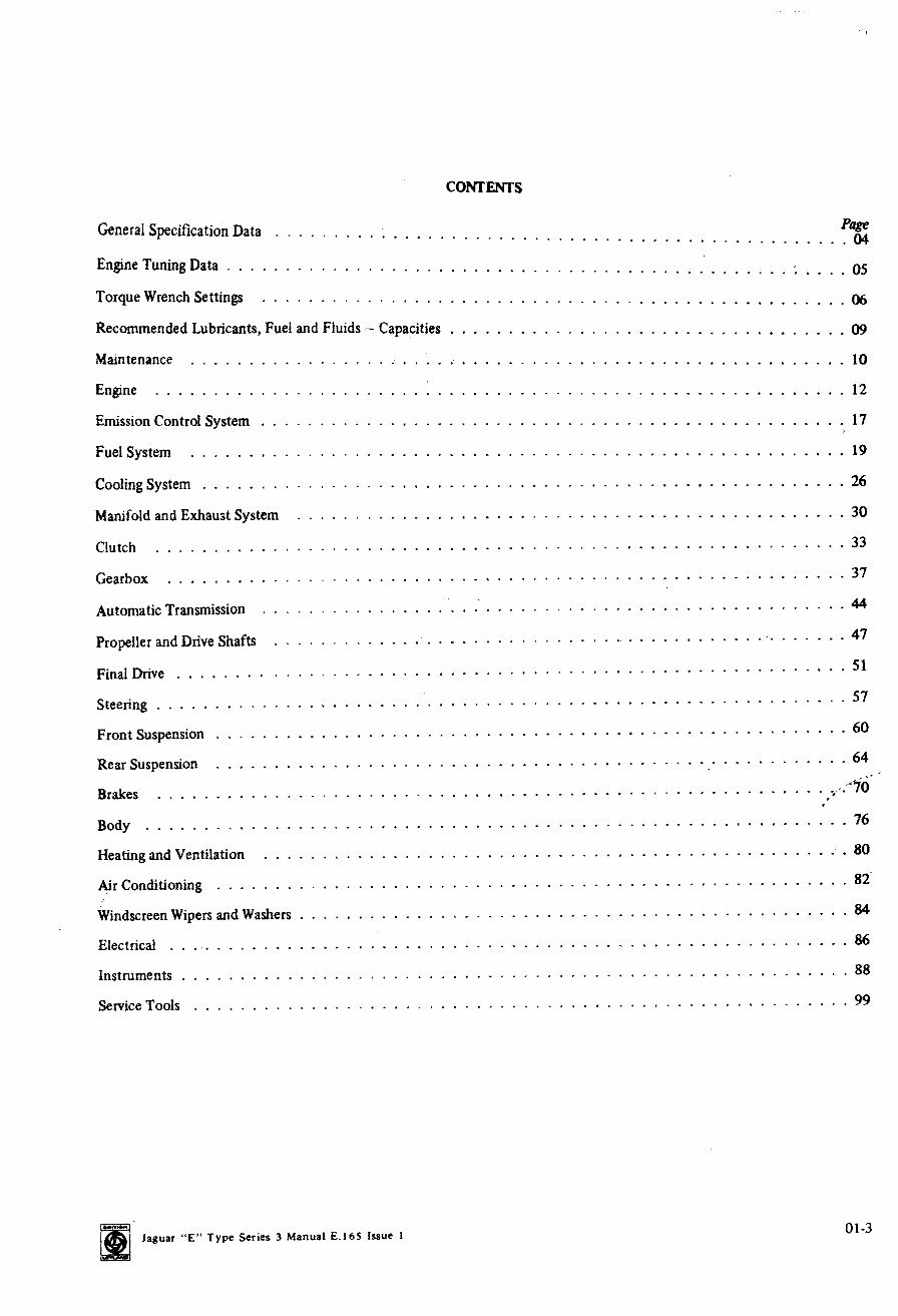 1971-1974 Jaguar E-Type Series Iii V12 Service & Repair Manual preview img 3