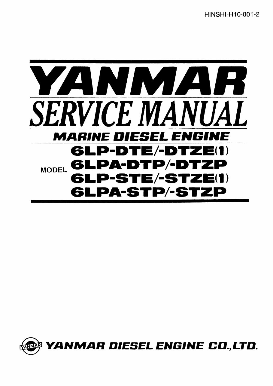 YANMAR 6LP-DTE 6LP-STE 6LP-DTZE 6LP-STZE 6LPA-DTP 6LPA-DTZP 6LPA-STP 6LPA-STZP Series Engine Marine STREN DRIVE Service preview img 2