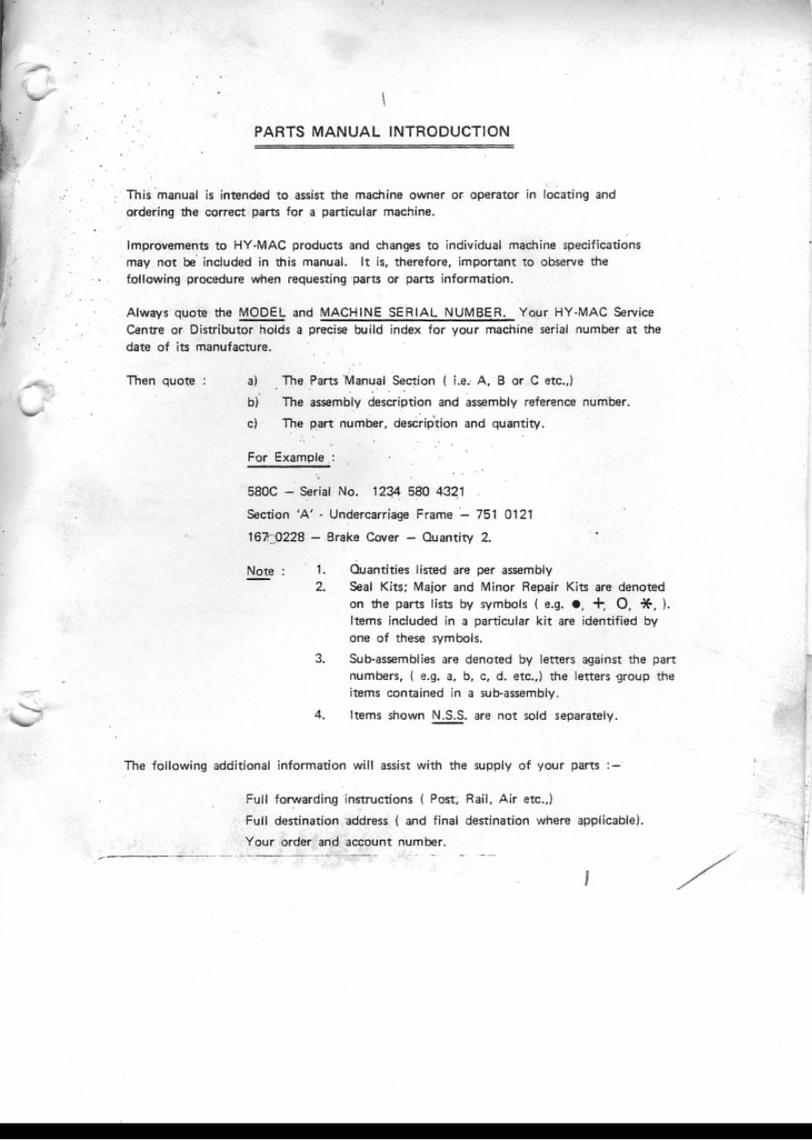 HYMAC 580C Parts Manual preview img 2