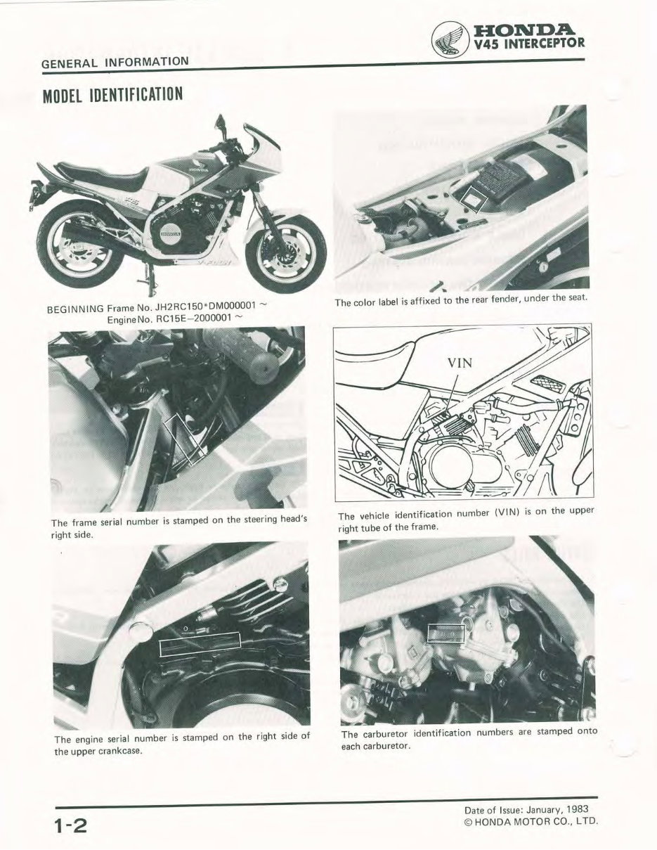 1983-1985 Honda Vf700F Vf750F Interceptor Service & Repair Manual preview img 6