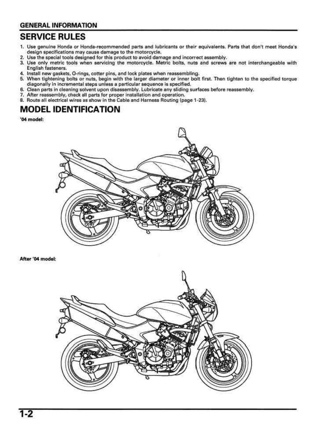 2005-2006 Honda CB 600 F Hornet Service & Repair Manual preview img 4