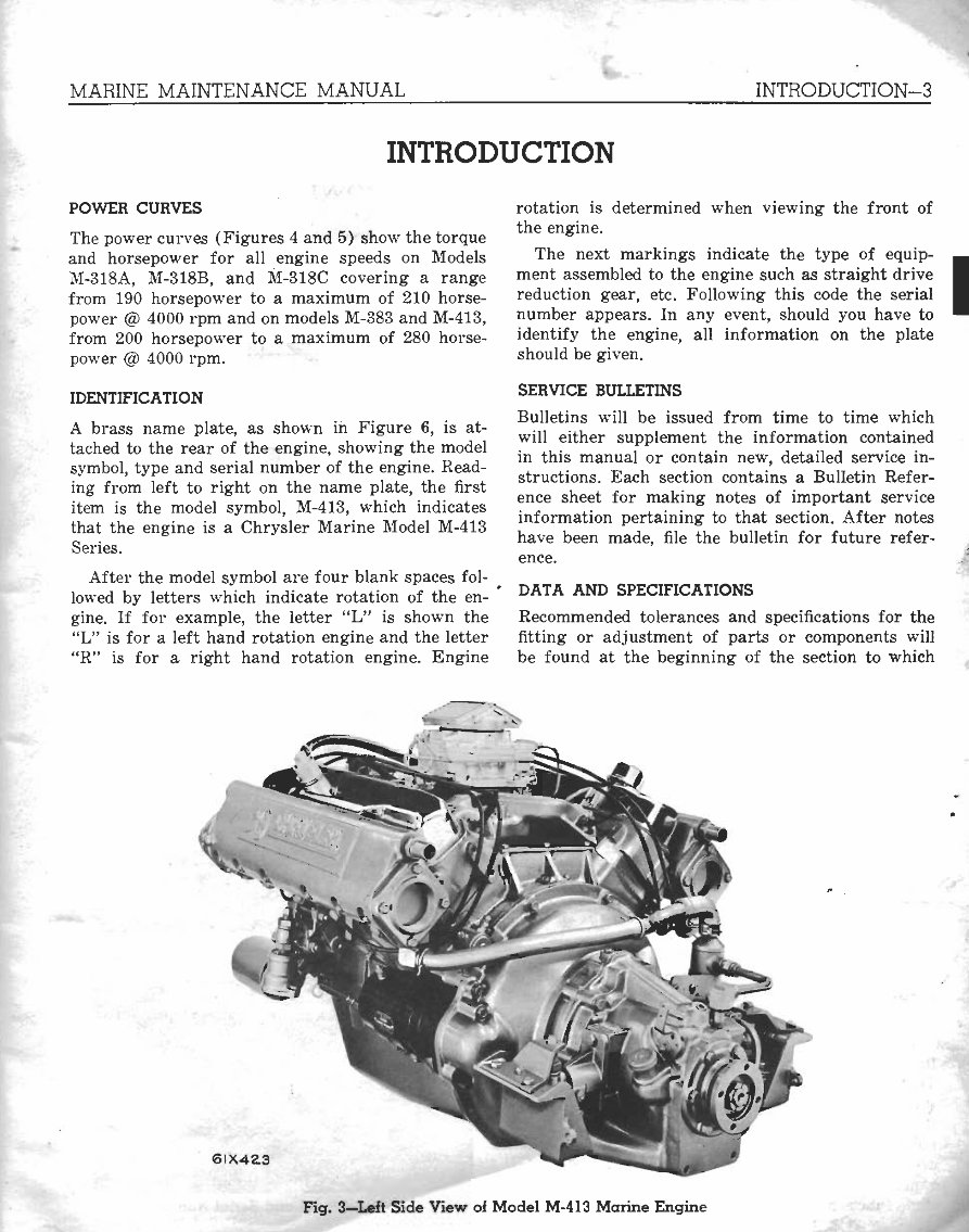 Chrysler M Series Marine shops Engines Maintenance Manual, M-318A M-318B M-318C M-383