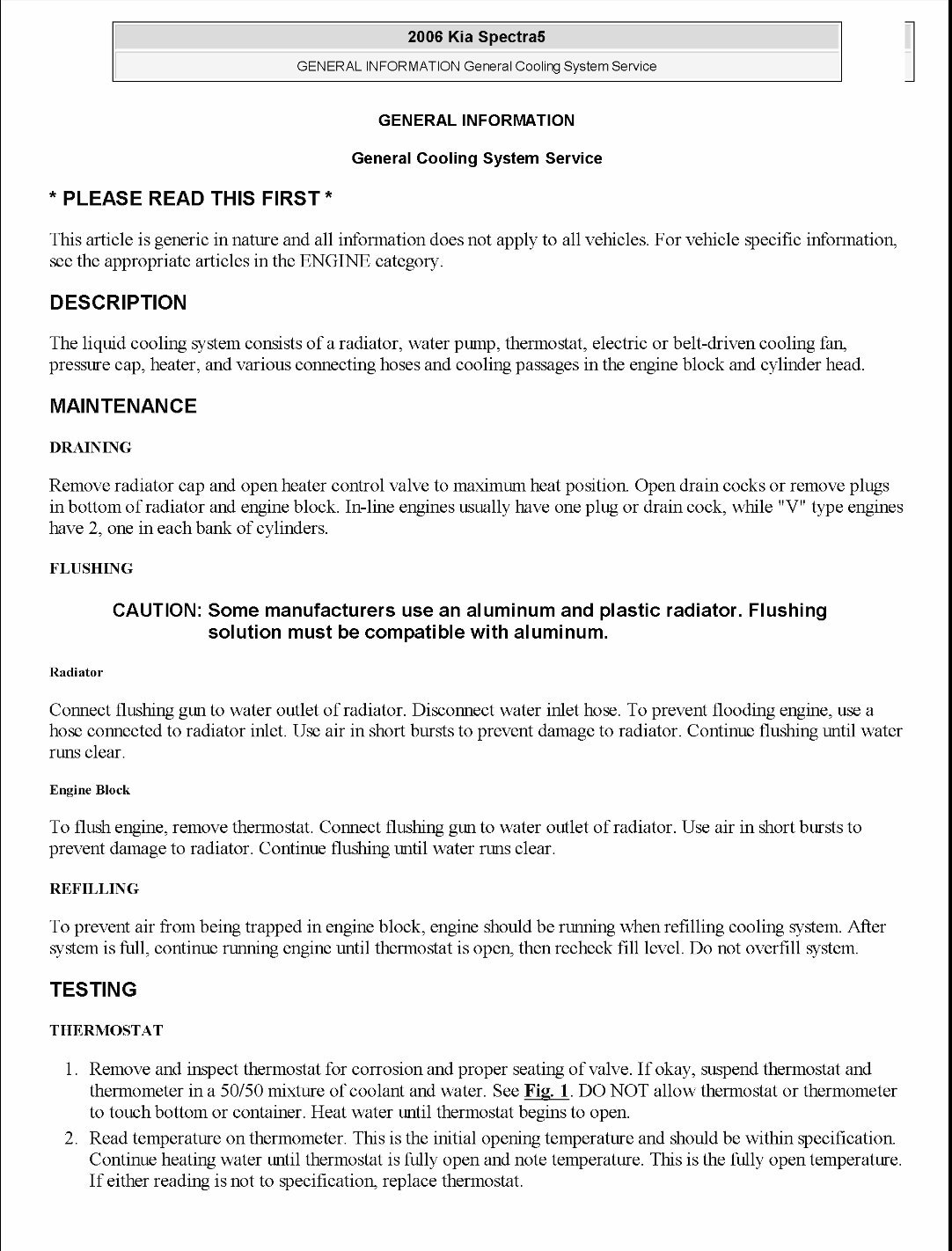 2004 KIA Spectra Service & Repair Manual Software preview img 1