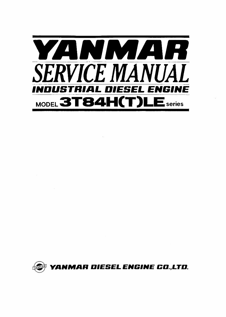 Yanmar 3T84HLE/3T84HTLE Diesel Engines OEM Service & Repair Manual preview img 2