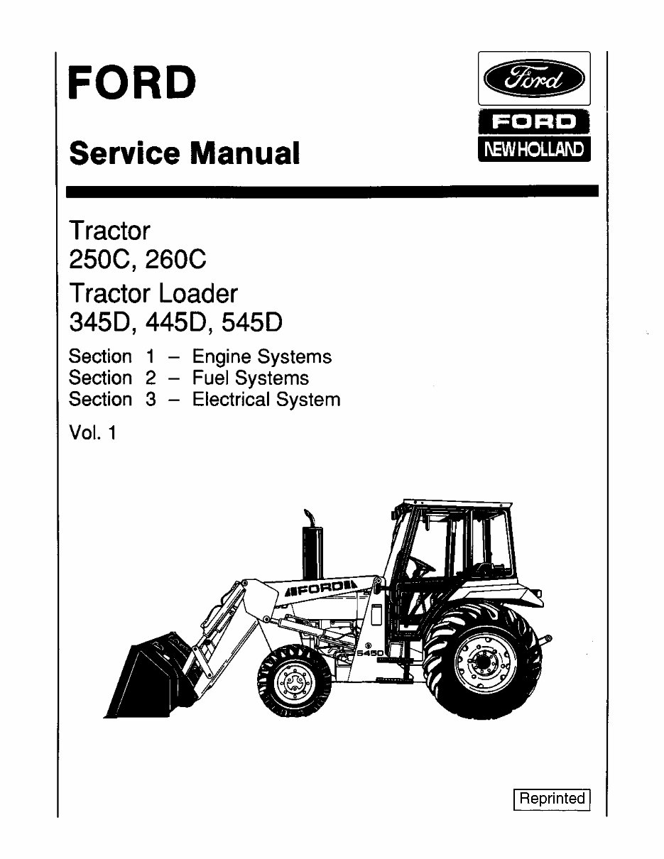 Ford-New Holland 250C / 260C / 345D / 445D / 545D Tractor Loader Service & Repair Manual preview img 1