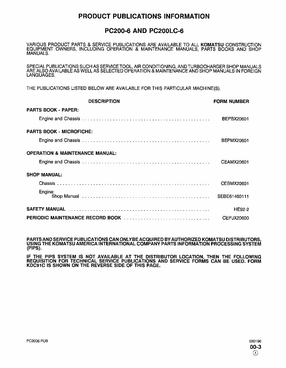 Komatsu PC220LC-6 Excavator OEM Service & Repair Manual preview img 6