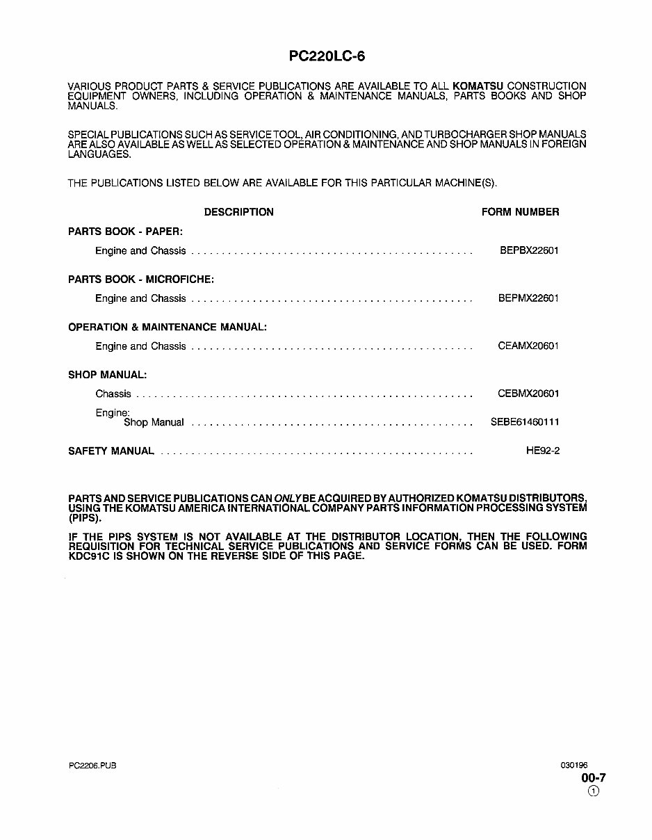 Komatsu PC220LC-6 Excavator OEM Service & Repair Manual preview img 8