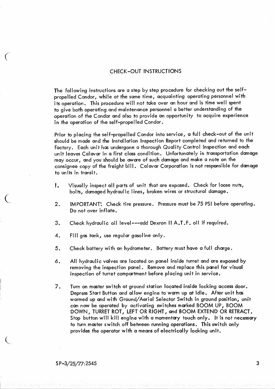 Calavar self-propelled condor models 3238 4046 4248 4248E 5056 6066 Operation/maintenance and illustrated parts manual Instant D preview img 7