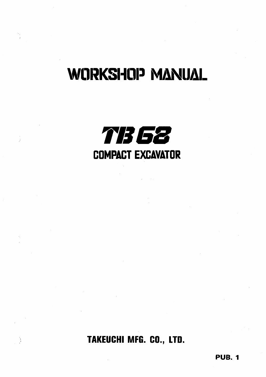 TB68 TB68-E Compact Excavator Workshop manual. preview img 1
