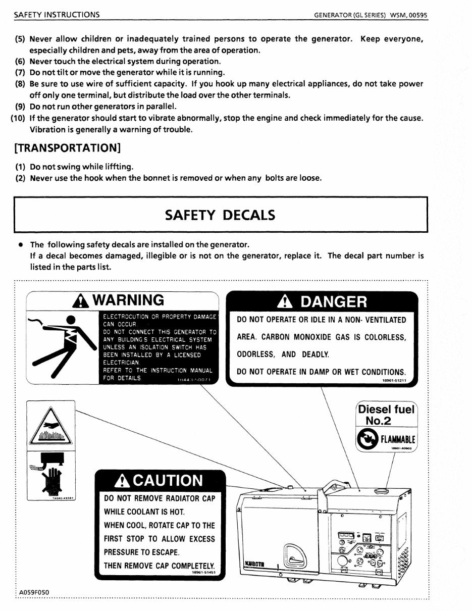 Kubota GL6500S Generator Factory Service & Work Shop Manual preview img 6