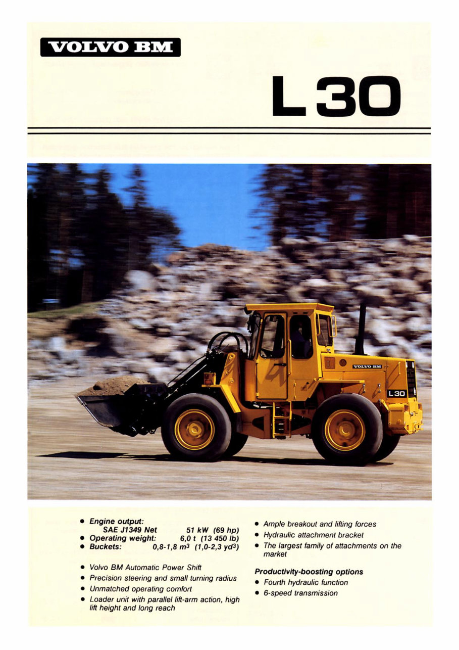 VOLVO BM L30 COMPACT Wheel Loader Service and Repair Manual preview img 1