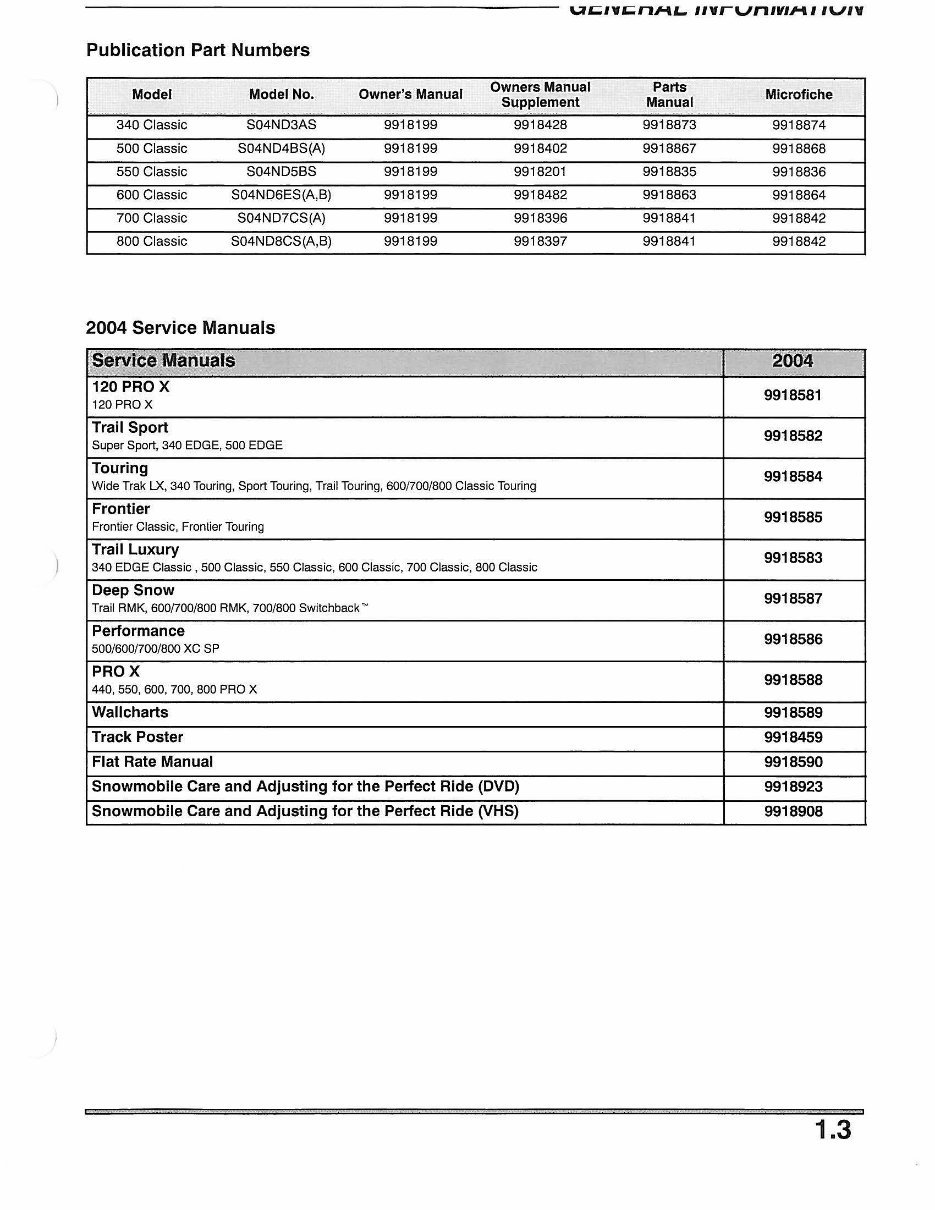 2004 Polaris Trail Luxury 340 500 550 600 700 800 Classic Snowmobile Repair Manual preview img 9