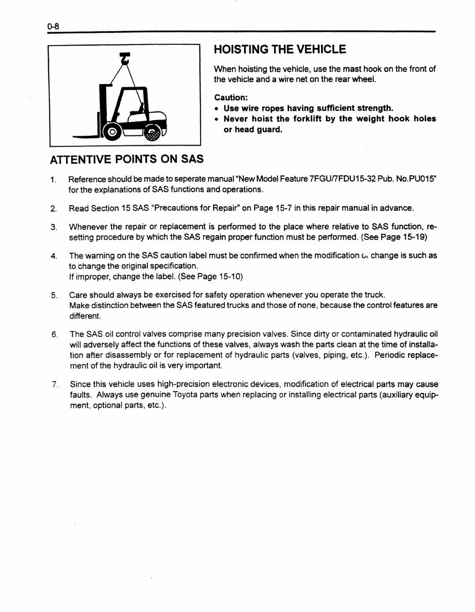 Toyota 7FGCU25 Forklift Factory Service & Work Shop Manual preview img 10