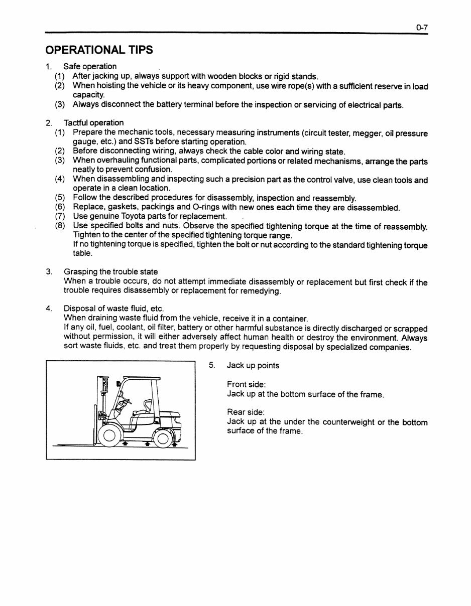 Toyota 7FGCU25 Forklift Factory Service & Work Shop Manual preview img 9