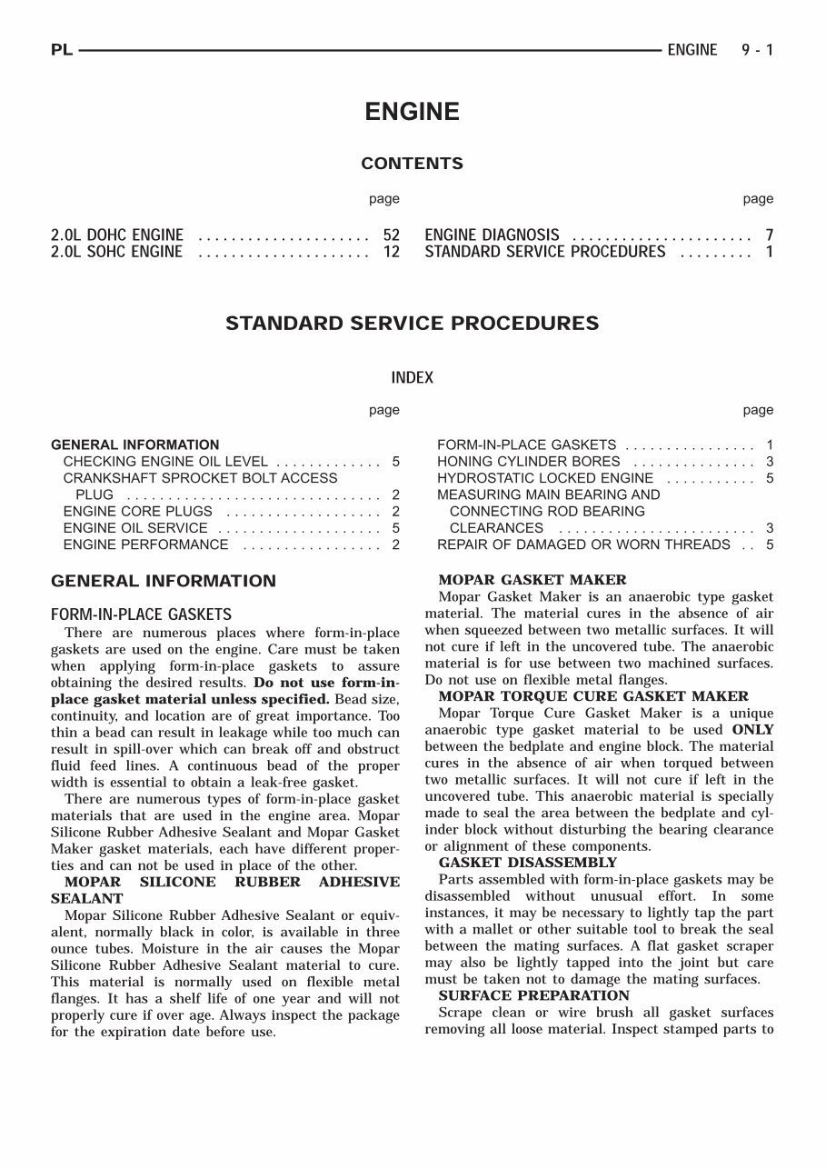 Dodge Neon 1994 1995 1996 1997 1998 1999 Service Manual preview img 1