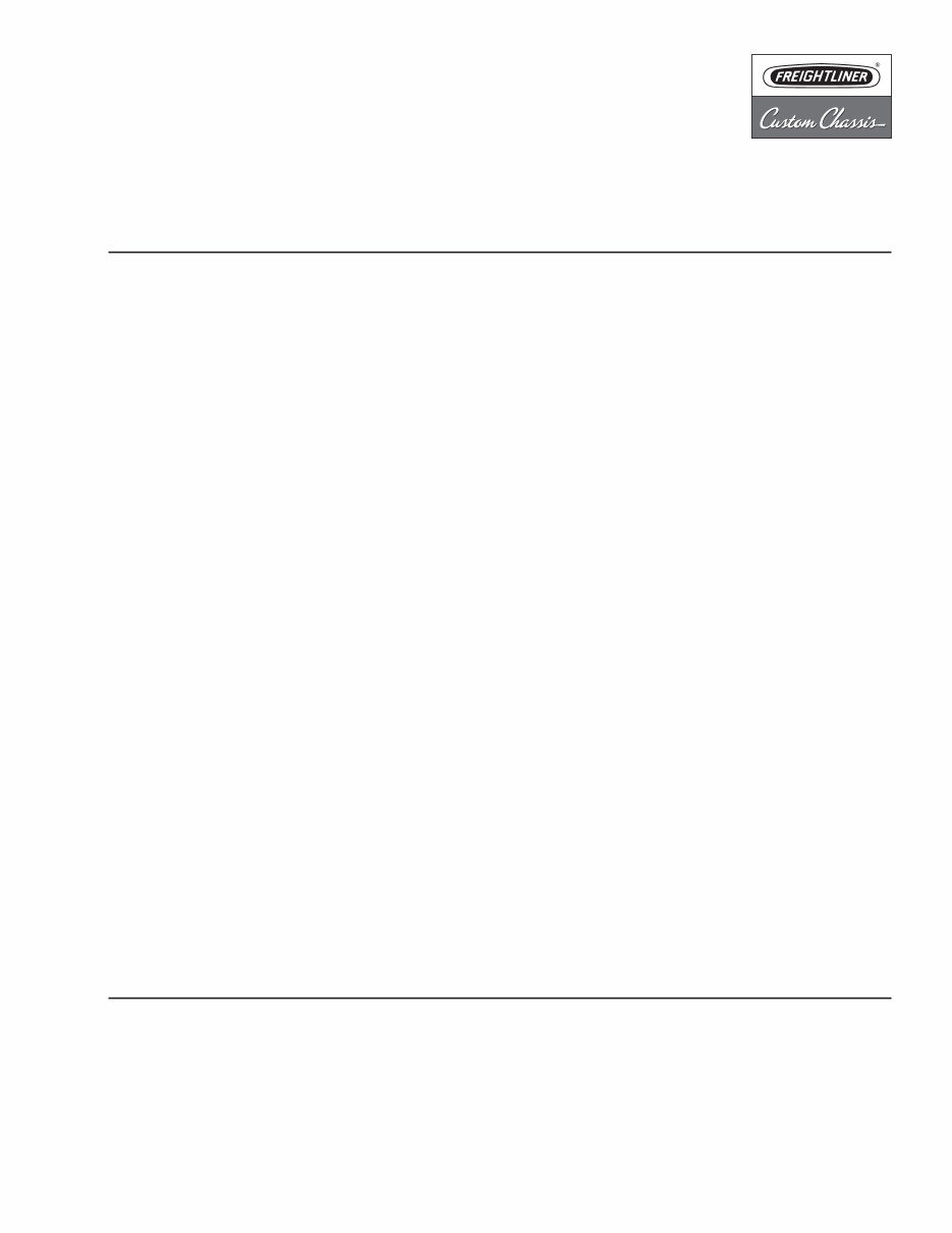 Freightliner Recreational Vehicle Chassis (MC/MCL/XCL/XCM/XCP/XCR/XCS) OEM Maintenance Manual preview img 1