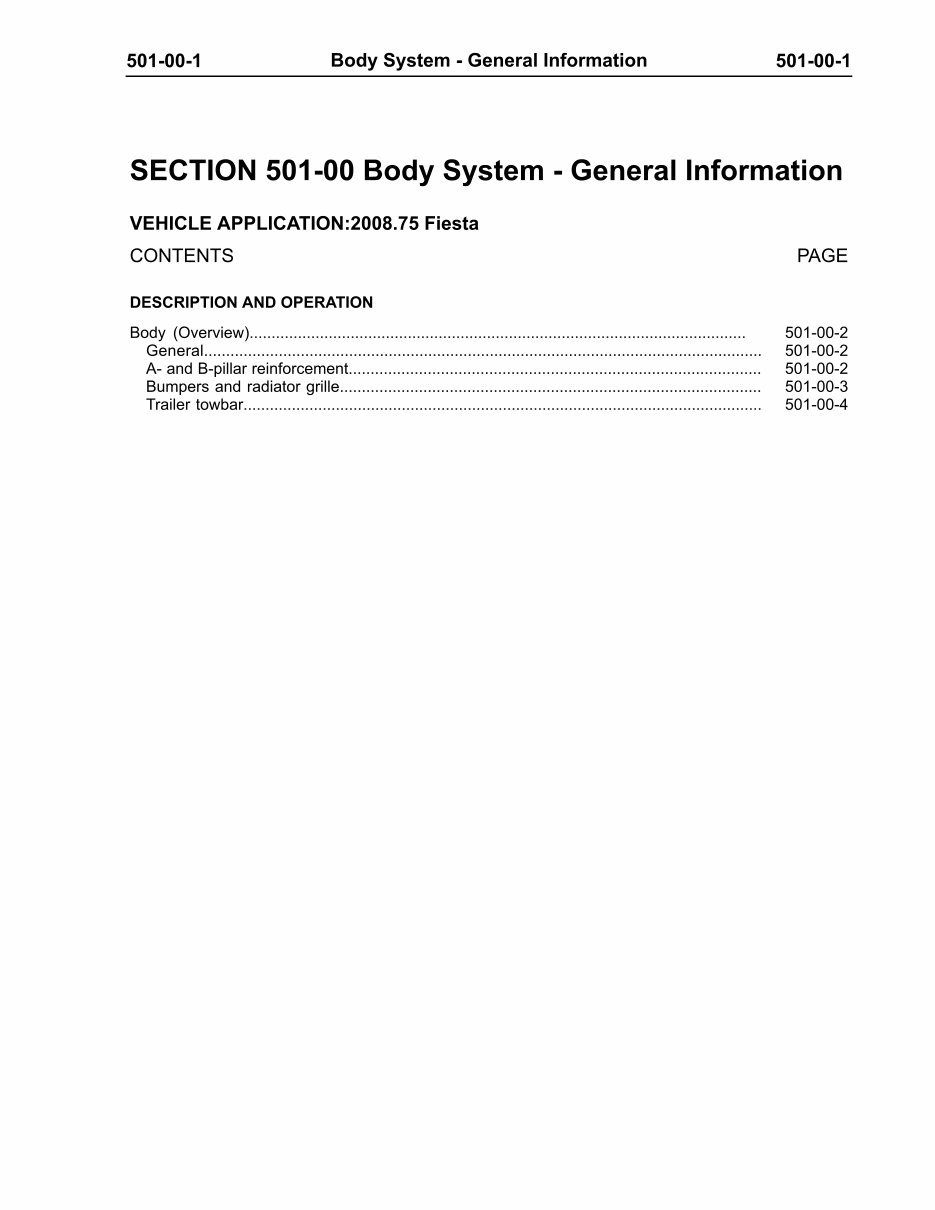 2008-2010 Ford Fiesta Body Repair Manual preview img 2