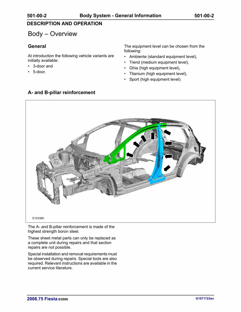 2008-2010 Ford Fiesta Body Repair Manual preview img 3