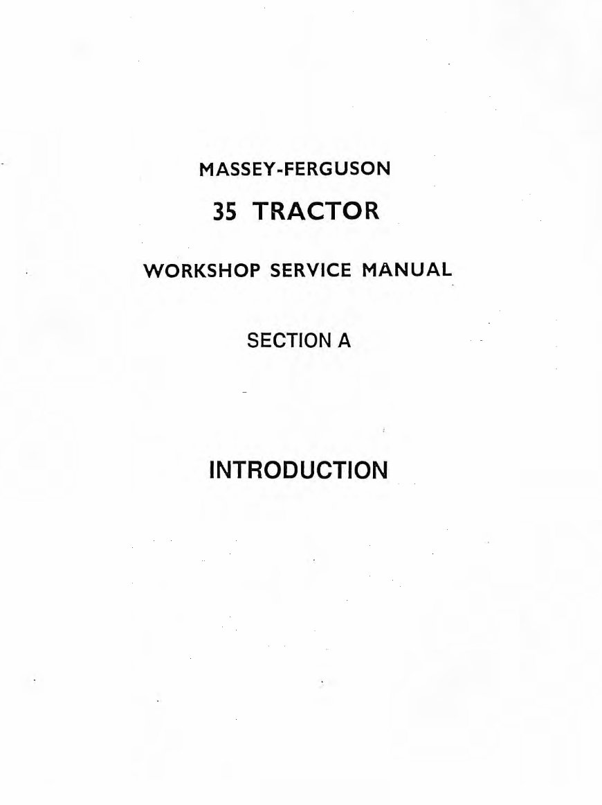 Massey Ferguson MF35 MF-35 Tractor Service Manual preview img 2