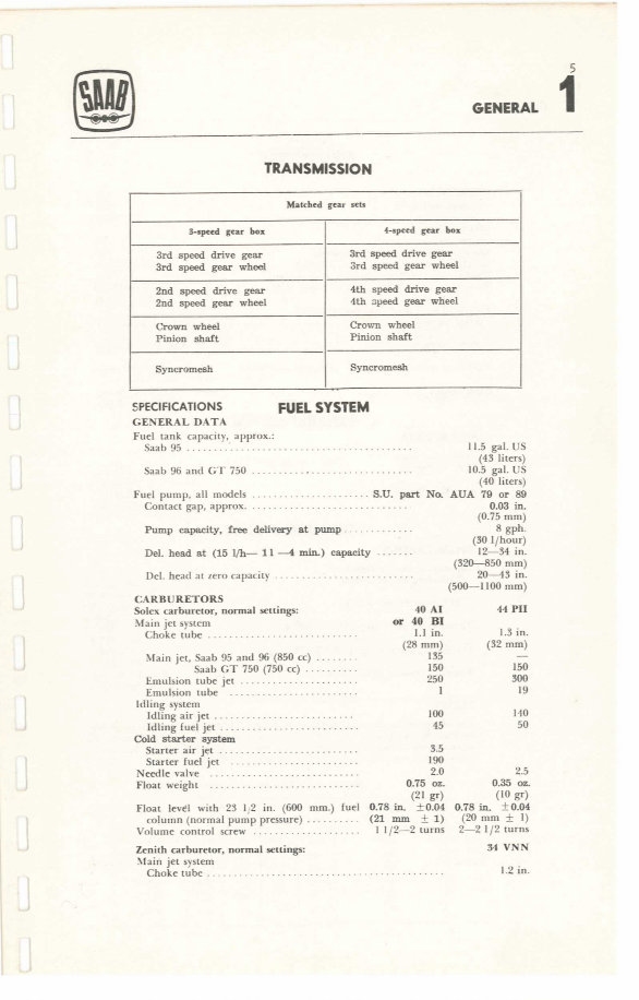 1959-1980 Saab 95/96/Monte Carlo 850 OEM Service & Repair Manual preview img 9