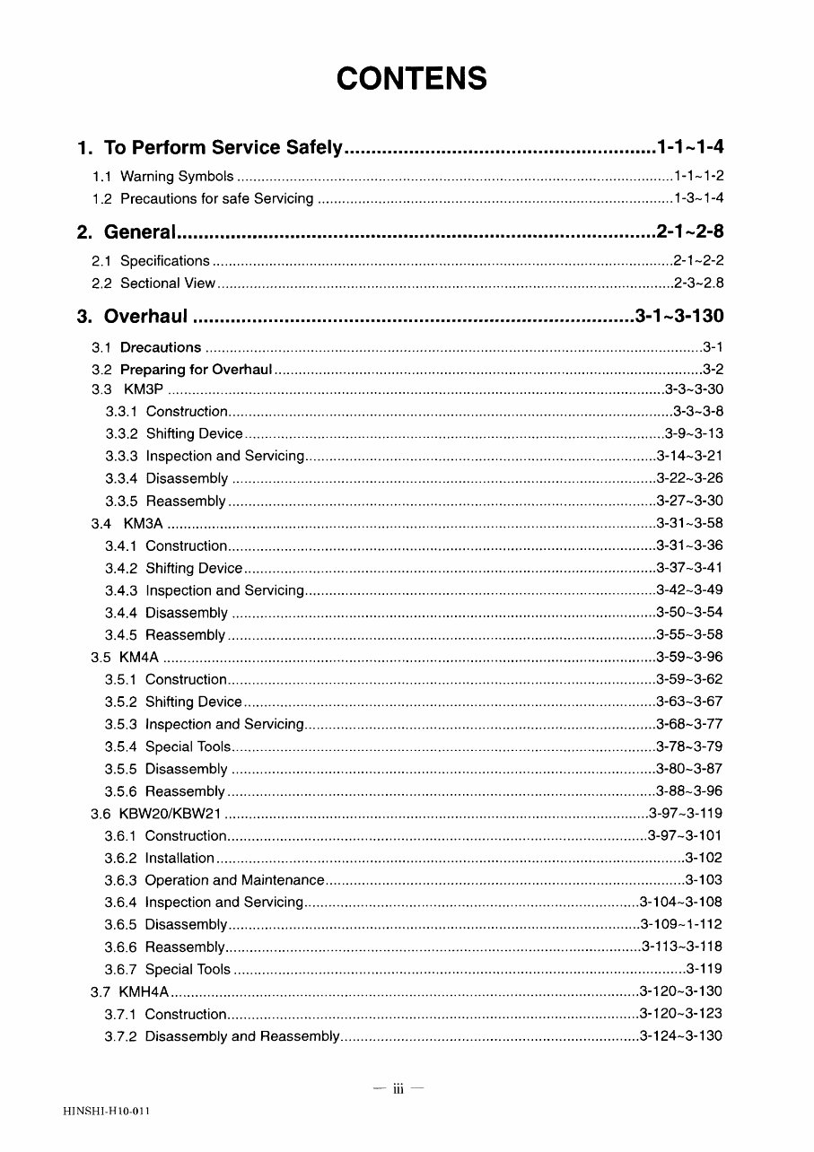 Yanmar KM3P / KM3A / KM4A / KBW20 / KBW21 / KMH4A Marine Gear Service & Repair Manual preview img 4