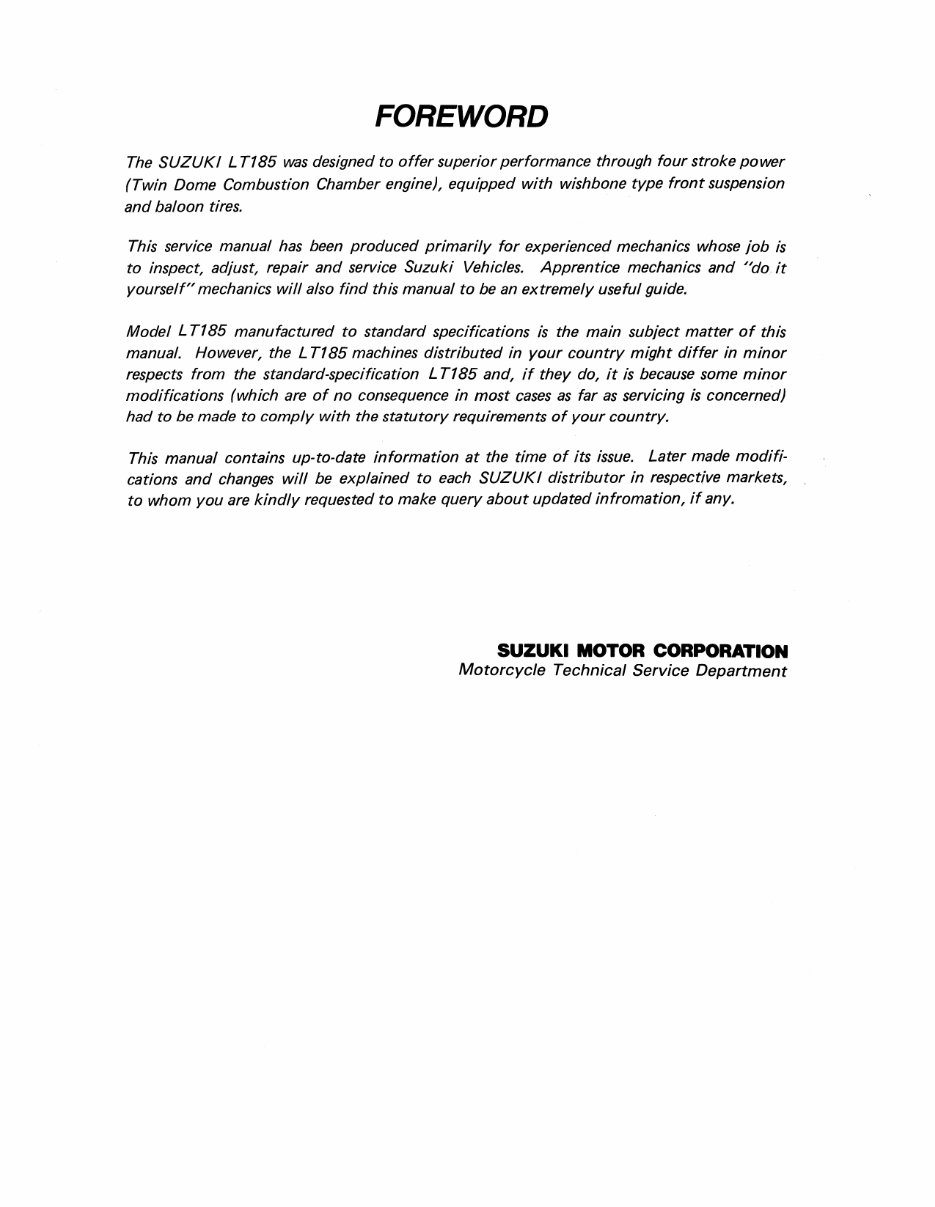1984-1987 Suzuki LT185 Service & Repair Manual preview img 2