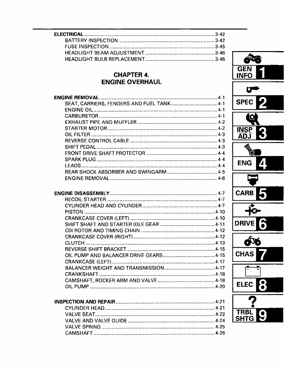 1997-1999 Yamaha Big Bear 350 4x4 ATV Service & Repair Manual preview img 10