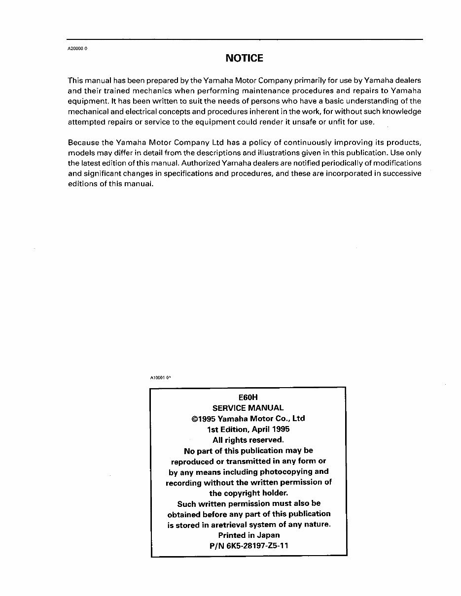 Yamaha Outboard Mortor 2000 All Models Service Repair Manuals( Preview, Complete FSM Contains Everything You Will Need To Rep preview img 2