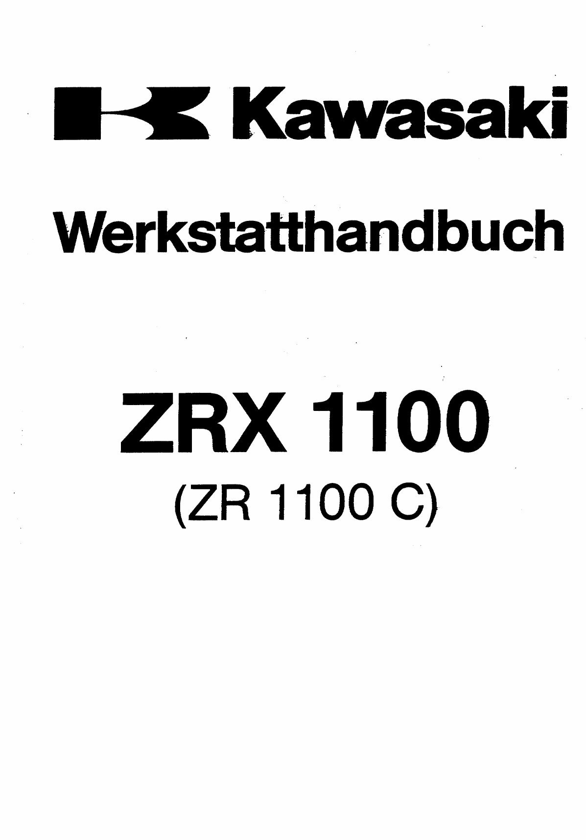 1992-1997 Kawasaki Zephyr 1100 (ZRX1100/ZR1100C) OEM Service & Repair Manual (in German) preview img 1