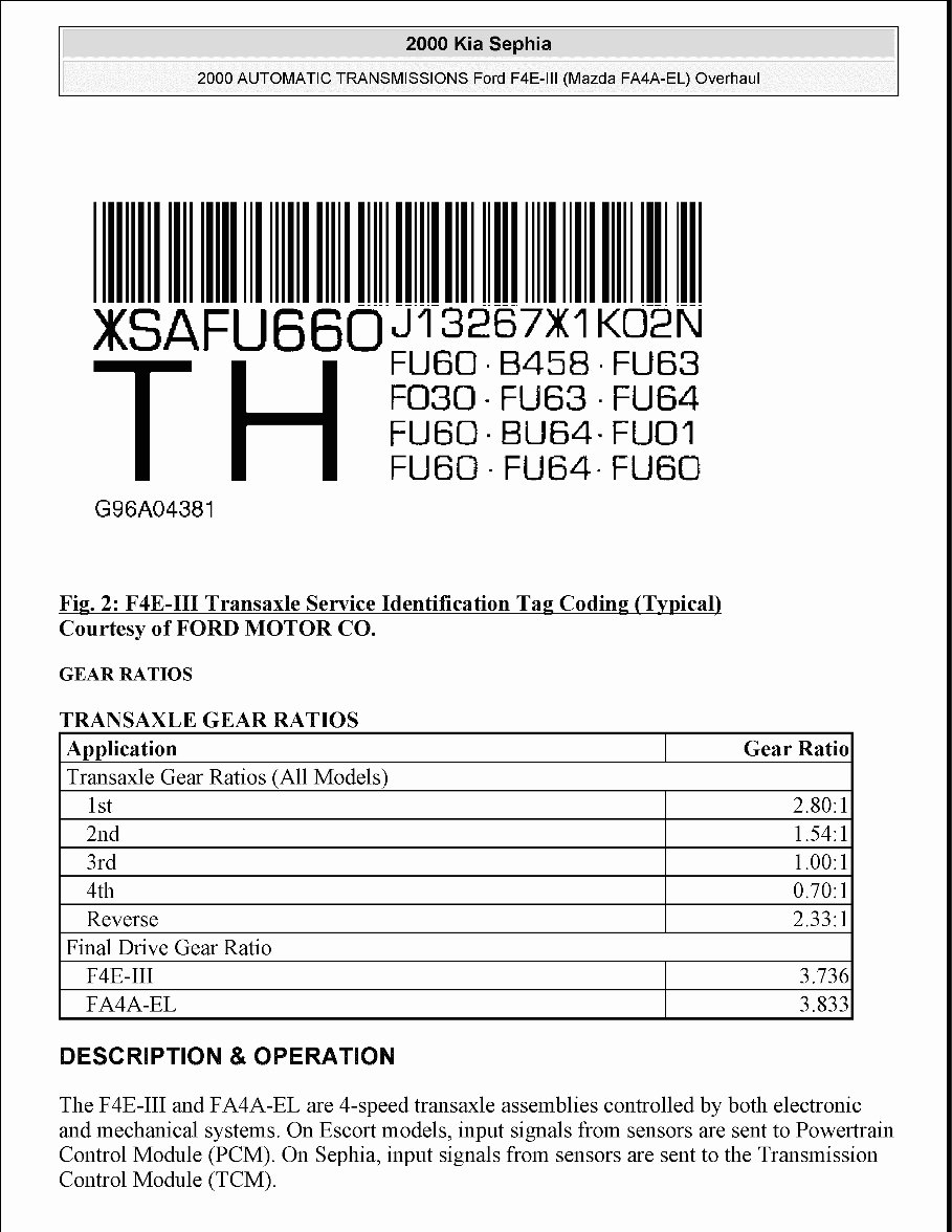 KIA SEPHIA Service Repair Manual 1998-2001 preview img 3