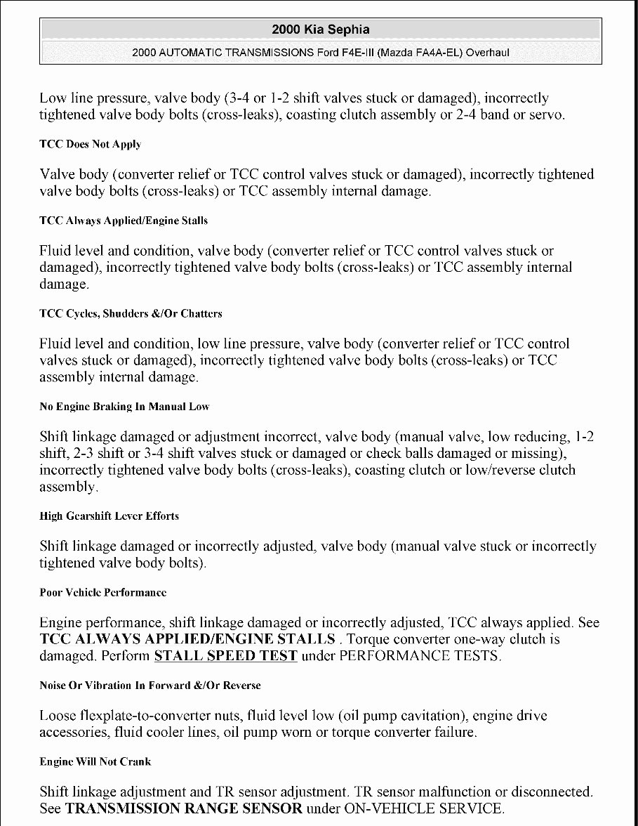 KIA SEPHIA Service Repair Manual 1998-2001 preview img 9